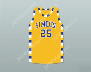 Custom Nay Mens Youth/Kids Ben Wilson 25 Simeon Career Academy Wolverines Yellow Gold Basketball Jersey Top Top S-6XL Cucite S-6XL