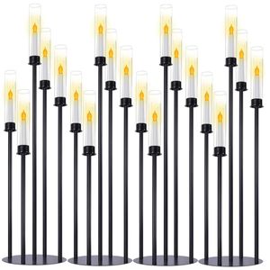 No candle)only can use led candle)Black Candle Holders for Christmas Decoration Wedding black Table Centerpiece Home Decor led Candles stand