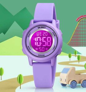 Wristwatches 1721 Colorful Led Children Digital Wristes Waterproof Alarm Kids es montre enfant Boys Girls Sport H240504