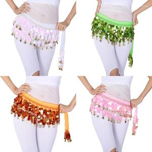 Wear Wear Women Belly Dance Cintura Scarf SCARFO Chiffon Gonza in giro per annetta paillettes Hipsel hipskirt costume Accessorio