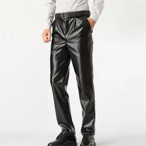 Męskie spodnie Man Autumn Velvet skórzane zimowe ciepłe spodnie Pu Pantalons proste pantlones cuero