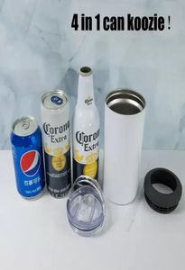 16oz 4 inç 1 süblimasyon bardak boş olabilir. Soğutucu kutular koozie beyaz paslanmaz çelik düz bardak kapak kahve kupa su şişesi SX938582