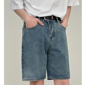 Мужские шорты летняя джинсовая джинсовая мода Retro Blue Streetwear Корейская прямая джинсы Мужские винтажные джинсы M-2XL