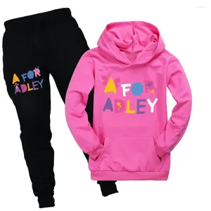 Одежда устанавливает для Adley Print 2-15Y Boys Girls Fashion Cust Cust Cust Kids Teen Spring Kids Casual Thin Thin Brint