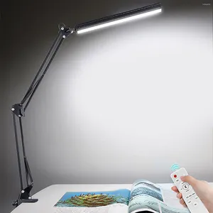 Lâmpadas de mesa LED LED LOLHA BRACH Lâmpada de três cores quarto Leitura de aprendizado trabalho de beleza clipe dobrável 2024