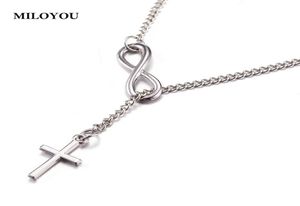Miloyou Fashion Necklace for Women Silver Color Lucky Number 8 Pendant Necklace Trendy Party Statement ML0194445266