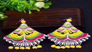 New Yunnan ethnic earrings fabric handmade embroidered earrings earrings jewelry whole1065586