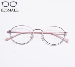 Kesmall kvinnor metallglasögon ram män optiska glasögon ramar runda form glasögon recept myopia glas ramar yj12533883032