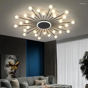 Lustres de lustres pós -modernos lustres de iluminação de teto para sala de estar com lâmpada de lâmpada de lâmpada interior de cozinha liderada