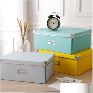 Ящики для хранения Ders Fashion Home Paper Box Color Ered Commerable Office Книжный шкаф отделка