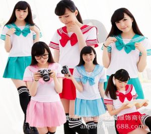 Classic Plaid Student Uniform Uniform Pleated Skirt Preppy Style School Girl Mirl Pure White Short Manga Blusa Plaid Skirt6723767