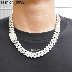 Custom Pass Diamond Tester Hip Hop VVS Moissanite men Necklace Iced Out 925 Silver cuban link chain