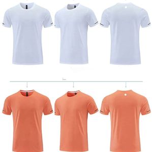LL-R661 Men Yoga Outfit Gym T shirt Exercise Fitness Wear Sportwear Trainning Basketball Running Ice Silk Shirts Outdoor Tops Short Sleeve Elastic Breathable 6677