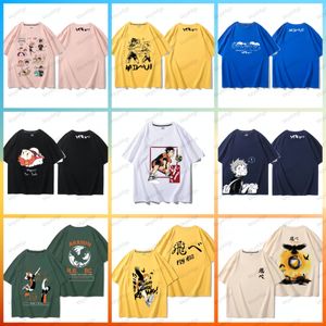 T herrar skjortor anime grafisk t -shirt haikyuu vintage tvättade t -shirt män överdimensionerade hip hop streetwear sommar harajuku toppar bomullströjor -skjorta skjorta ops ees ees