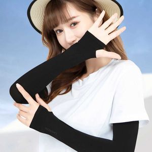 Sleevelet Arm Sleeves Long gloves UV resistant protective arm protectors ice silk outdoor warm hand half finger covers Q2404301