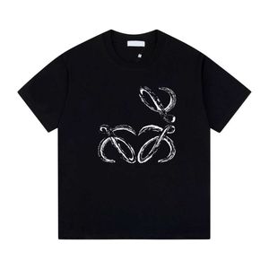 Designer Luxury loes Classic Summer Letter Love Print Pure Cotton Par Runda hals mångsidig mode avslappnad kortärmad t-shirt för män och kvinnor