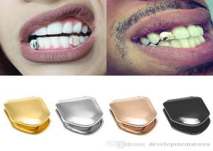 Metal Tooth Gold Srebrny Grillz Górne zęby HIPHOP KWICKI HIPHOP BINEGLY FOR WOMEN MĘŻCZYZN MASY MOSY WAMPIRE Zęby pojedyncze zęba 48438274