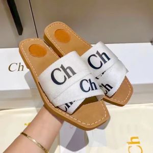 Woody clog Mule Flat Heel Designer Sandal fashion Luxury Man sandale Slide Letter loafers tazz slipper Womans Sliders summer beach Canvas shoe flip flop wholesale