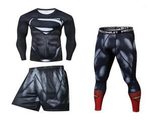Mannen Sport KickboksenセットCompressie Tshirt Boksen Bjj Muay Thai Shorts Fitness Rashguard MMA Training G Suits Men039s Track3962012