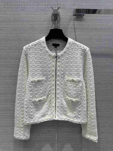Kvinnors tröjor Designer Milan Runway 2024 New Spring O Neck Long Sleeve Tops Brand Samma stil Rockar Designer Sweater 0321-16 ZMPG
