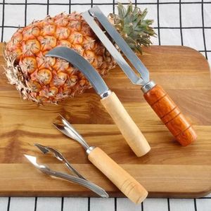 1 Set rostfritt stål ananas Peeler Seed Remover Easy Sugarhift Knivskärare Vegetabilisk fruktsallad Kök Gadgets 240429