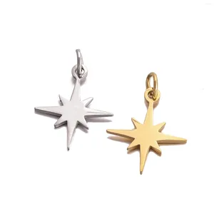 Ciondolo 5 pezzi Specchio Small Star con anelli salti in acciaio inossidabile Accessori per la produzione di gioielli fai -da -te.