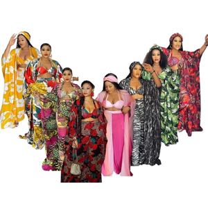 Donne039s Tracksuits Ladies 4 pezzi set africano Dashiki Fashion Tops Long SCARF pantaloni larghi pantaloni a quattro pezzi abiti da festa FO7923341