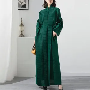 Casual Dresses Miyake Original Pleated French Dress Women Spring And Autumn Of 2024 We Can Deliver One Piece From Stock Maxi For