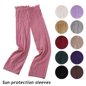 Ärm ärmmar Islamiska elastiska tyg Abaya ärmar Kvinnor Super Arm Cover Sun Protection Warmth Mjuk och andningshandskar Q240430