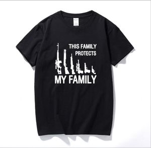 THIS FAMILY PROTECTS MY FAMILY GUNS Funny T Shirt Men Short Sleeve Printed Cotton Cartoon Tshirt Tops 2206249861031