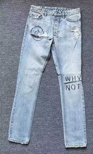 Mens Jeans Fashion New Designer Ksubi Jeans For Pants Mens Purple Jean Men High End Quality Straight Design Retro Rip Denim Biker Grey Paint Distress Slim Fit Stretchc