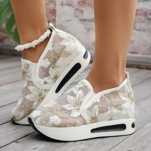 Casual Shoes 2024 Summer High Quality Women's Round Toe Heels Rubber Fashion Zapatos