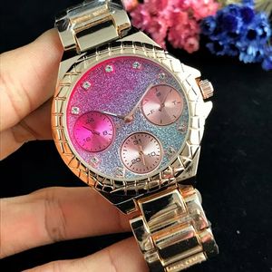 Great quality women&men Designer WristWatches three eyes diamonds aaa with box lady fashion casual Luxury Dial 38mm quartz Watchs no698
