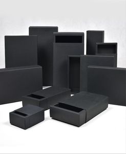 黒い段ボールボックス紙の引き出し箱ジュエリーソープカルフキャンダイパーフムパッケージのためのウェディングブラックギフトパッキングペーパーボックス6616025