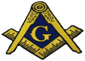 Masonic Logo Patch broderad järnkläder Mason Lodge Emblem Mason G Square Compass Patch Sew på valfri plagg5852805