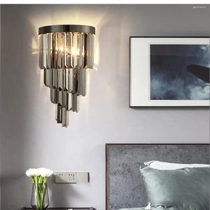 Vägglampor Moderna LED Creative Sconce Light Crystal Lights Fixtures för sovrummet vardagsrum Luxury inomhushem