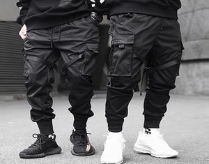 Aelfric Eden Ripbons Hip Hop Cargo Pants Men Black Pocket Streetwear HARAJUKU TECHWARE PANTY PROUSERS HAREM JOGGERS SCESPANT 2013909438