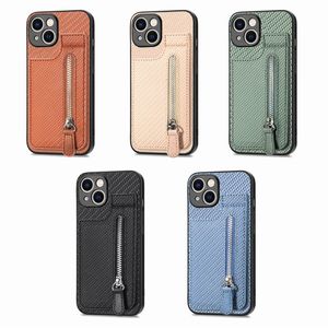 Custodia per telefonia di iPhone in pelle multifunzione Case di wallet Cannocchia di protezione antidrop protettiva per iPhone 11 12 13 14 15 Pro Max X XS Max