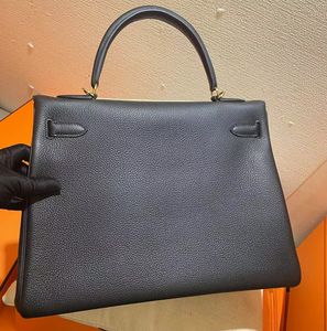 Bolsa de luxo de 35cm bolsa de ombro preto togo couro de couro costurando marrom etoupe coloras verdes preços de atacado entrega rápida