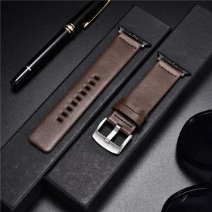 Watch Bands Simple Genuine Leather Straps forSeries 8 7 6 SE 5 4 3 Bracelet 38/40/41mm 42/44/45mm bands for i Strap H240504