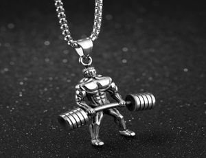 Whole Fashion Popular Designer de luxo Rock Hércules Sports Sports Sports Man Man Titanium Steel Pingente Colar para MEN2474328