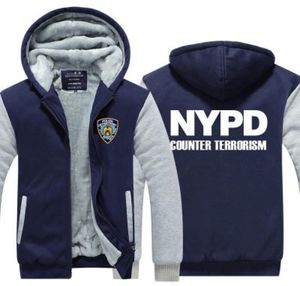 Winter Hoym NYPD NEW YORK Department Police Department Mężczyźni Kobiety Zgębienie Bluzy Autusz