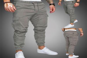 Sonbahar Erkekler Pantolon Hip Hop Harem Joggers Pantolon Yeni Erkek Pantolonlar Erkek Katı Çiftişli Kargo Pantolon Sıska Uygun Sweatpants 2012219975877