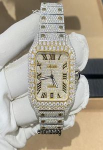 Hip Hop 22k Gold Plated Micro Cz Stainls Steel Wrist Men039s Luxury Watch LNN57747967