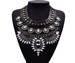 Luxusblume Labbe Kristall Halskette Boho Kragen Halskette für Frauen Kostüm Schmuck Weihnachtsgeschenk 1PC 4 Farben3104259