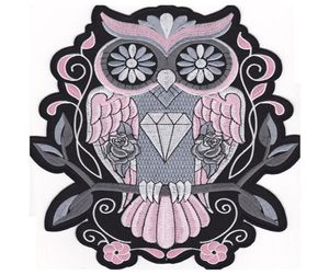 Fashion Night Owl Pink Back Brodered Flight Suit Patch Motorcykel Biker Patch Iron On Vest Jacke Bird Of Minerva Badge 8712230