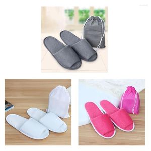 Storage Bags 1pair Simple Slippers Men Women El Travel Spa Portable Folding With Bag Home Disposable Guest Indoor Slipper