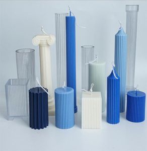 3D Long pole Stripe Mold Plastic DIY Handmade Sculpture Roman Column Crafts Candle Making Molds European Soap Moulds 2206109910630