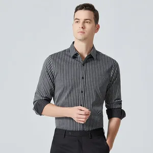 Men's Casual Shirts Stretchy Silky Non Iron Long Sleeve Dress Shirt Without Pocket Business Standard-fit Comfortable Soft Easy-care