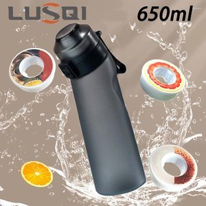 Water Bottles LUSQI 650ml Air Flavored Bottle With 1pc Random Flavor Pods Sports Straw Cup Tritan For Outdoor Fitness BPA Free